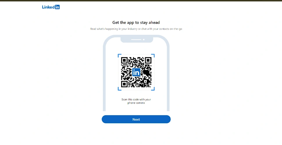 QR Code دریافت برنامه موبایل لینکدین