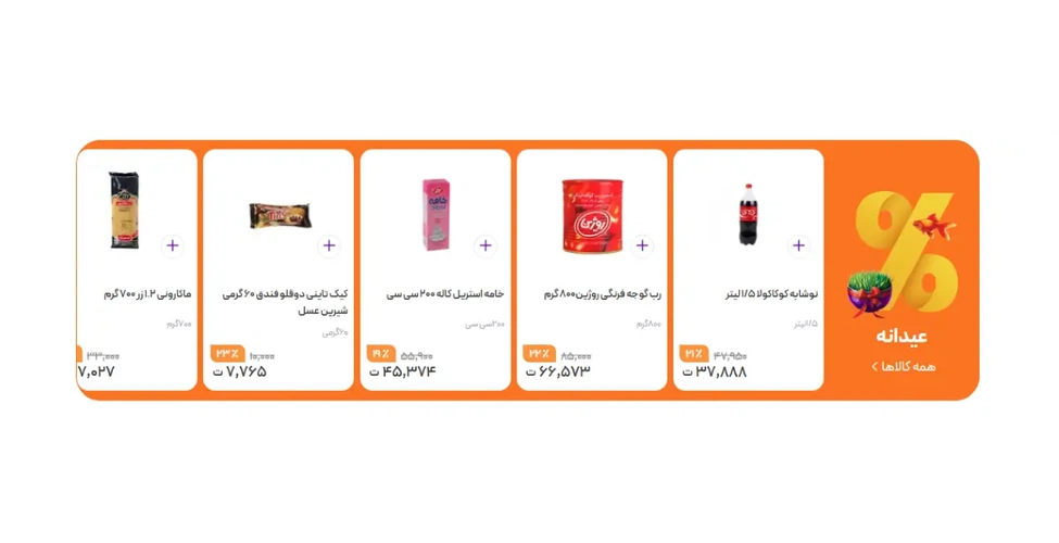 دسته بندی عیدانه فروشگاه بازرگام