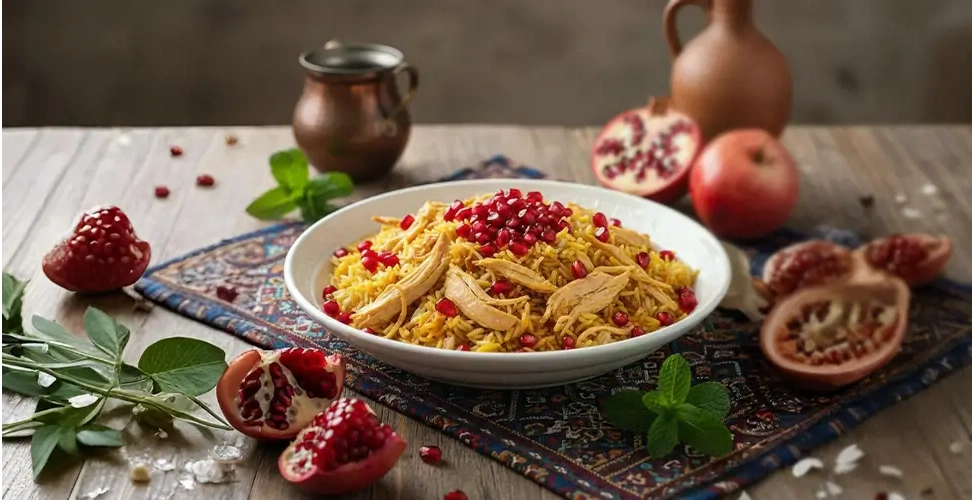 سرو انار پلو شیرازی مجلسی