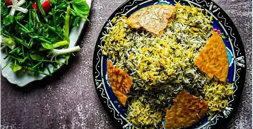 سرو سبزی پلو سمنانی