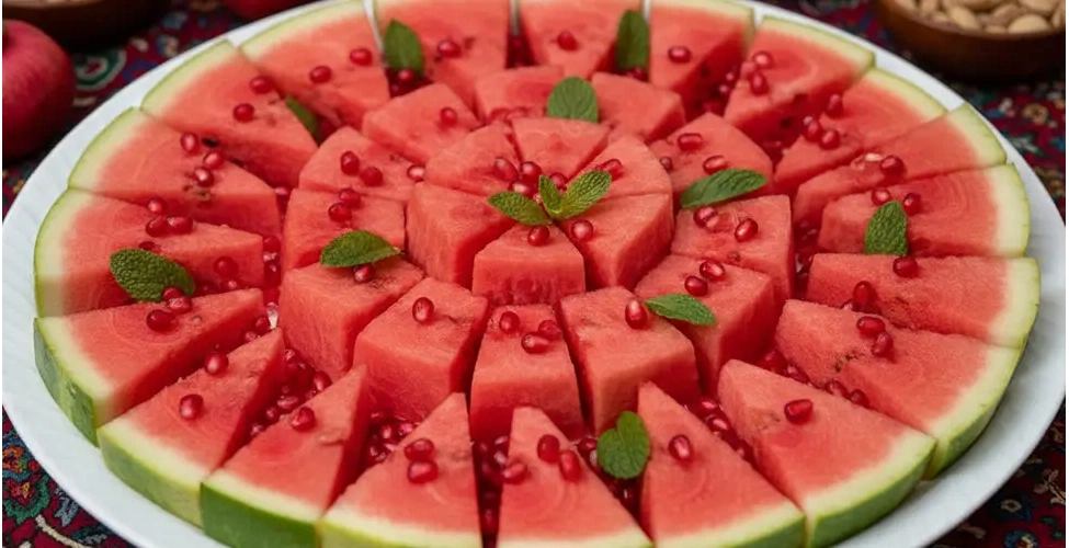 تزیین هندوانه به صورت قاچ شده