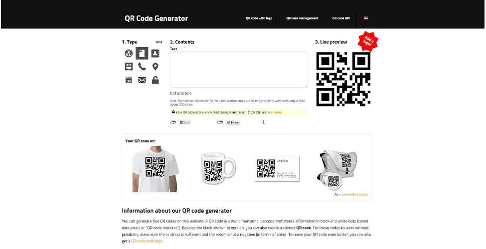 QR Code Generator by goqr.me