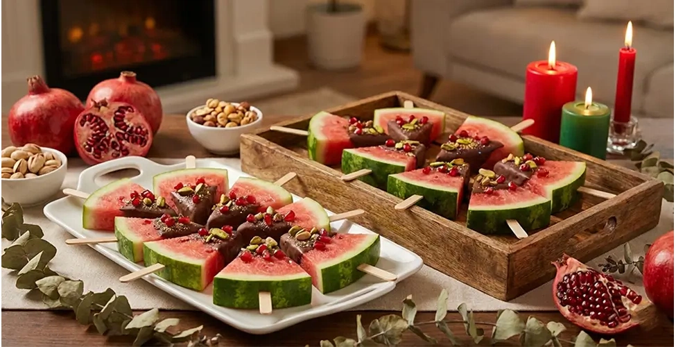 تزیین هندوانه به شکل بستنی چوبی