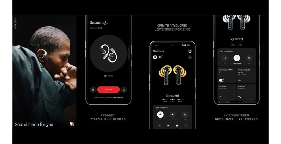 رابط کاربری برنامه nothing x
