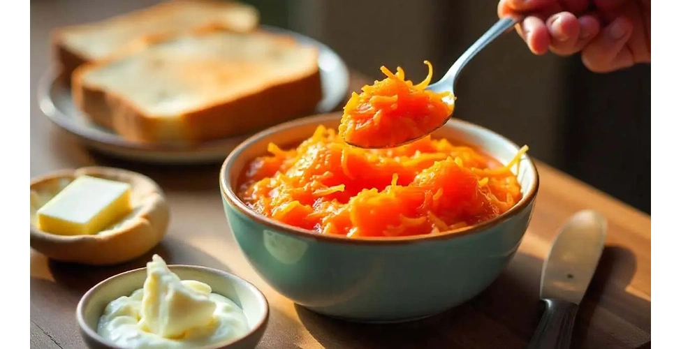 مربا هویج روی میز صبحانه