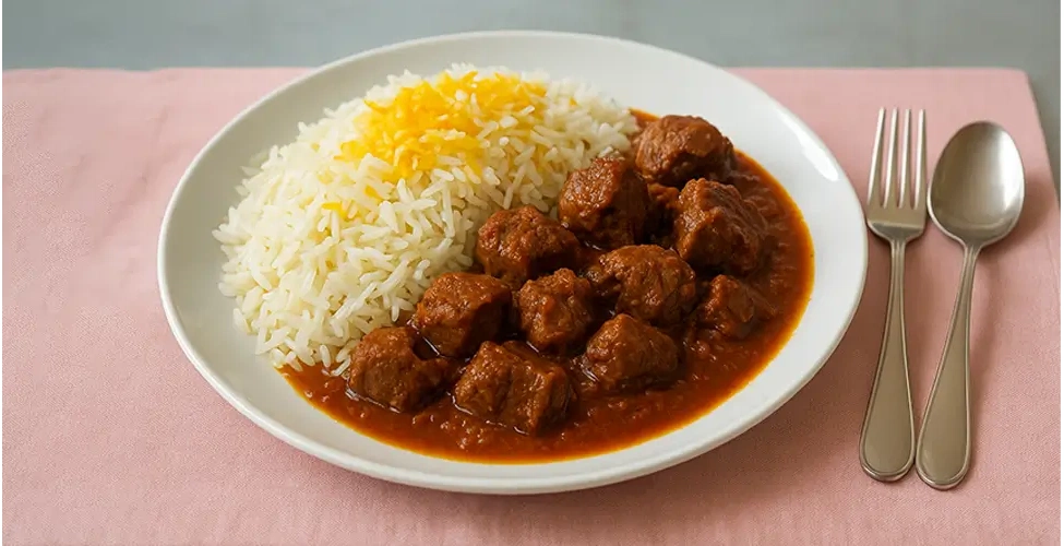 سرو چلو گوشت