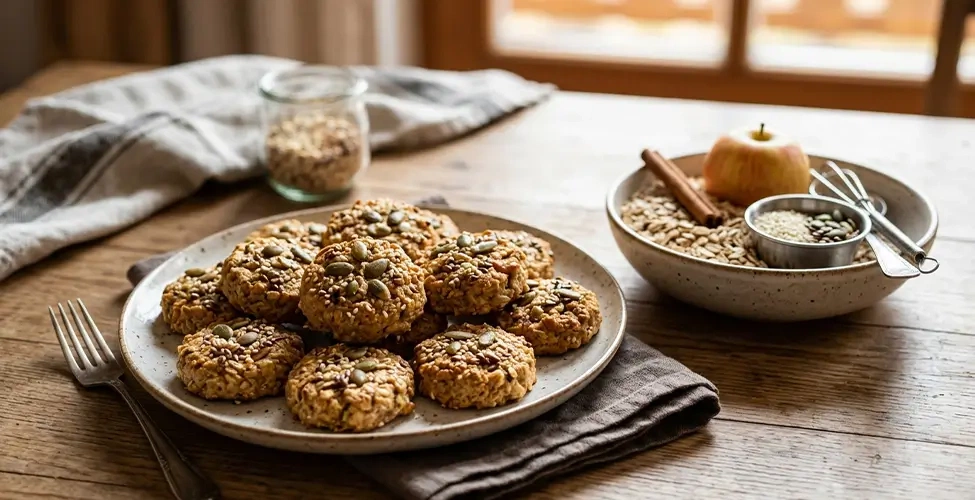 کوکی سیب و تخم مرغ رژیمی