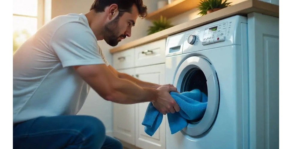 انداختن لباس در ماشین لباسشویی