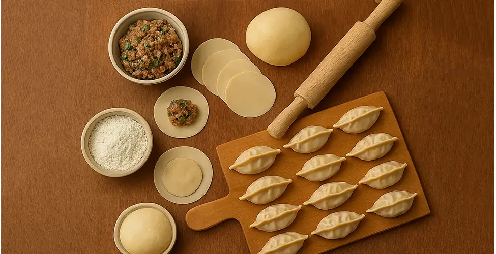 مراحل تهیه دامپلینگ