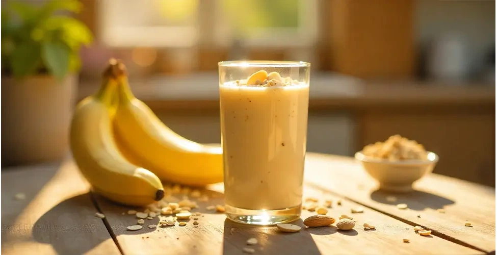 اسموتی انرژی زا با موز و جو دو سر