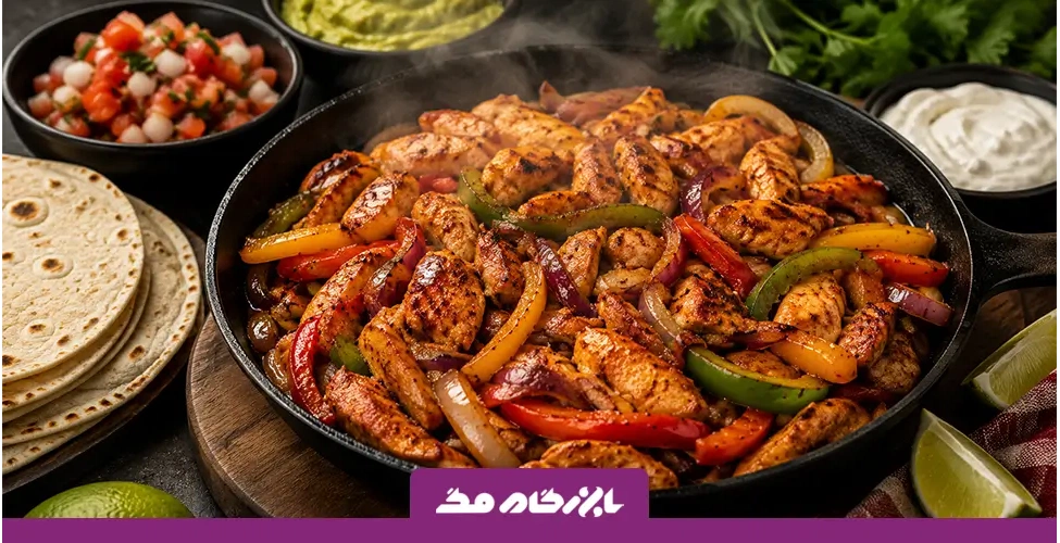 طرز تهیه فاهیتای مرغ با فلفل دلمهای رنگارنگ