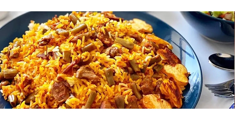 لوبیا پلو با گوشت
