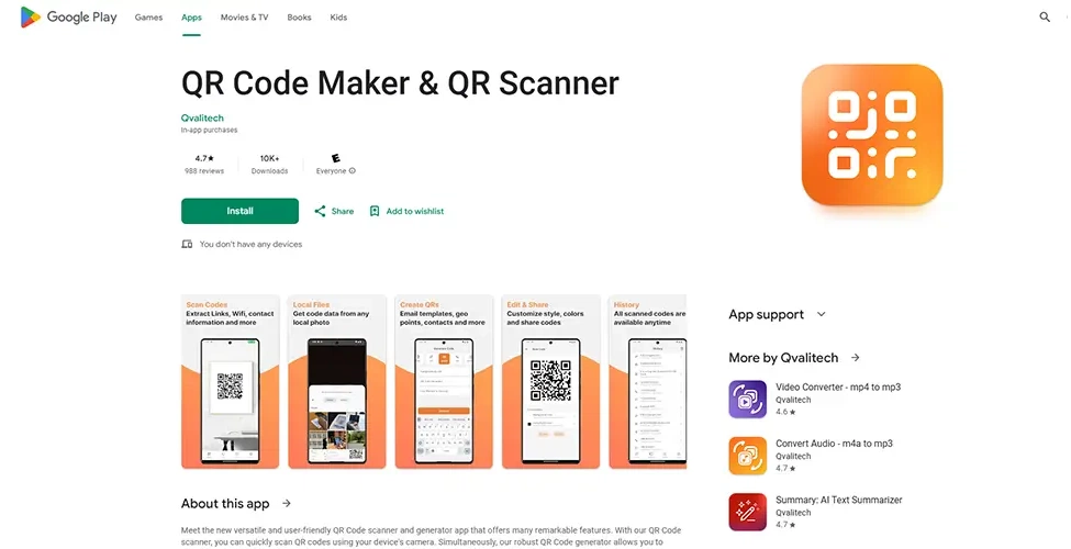 برنامه QR Code Maker