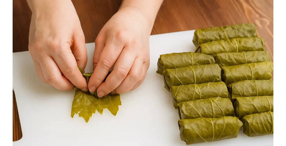 پیچیدن دلمه برگ مو
