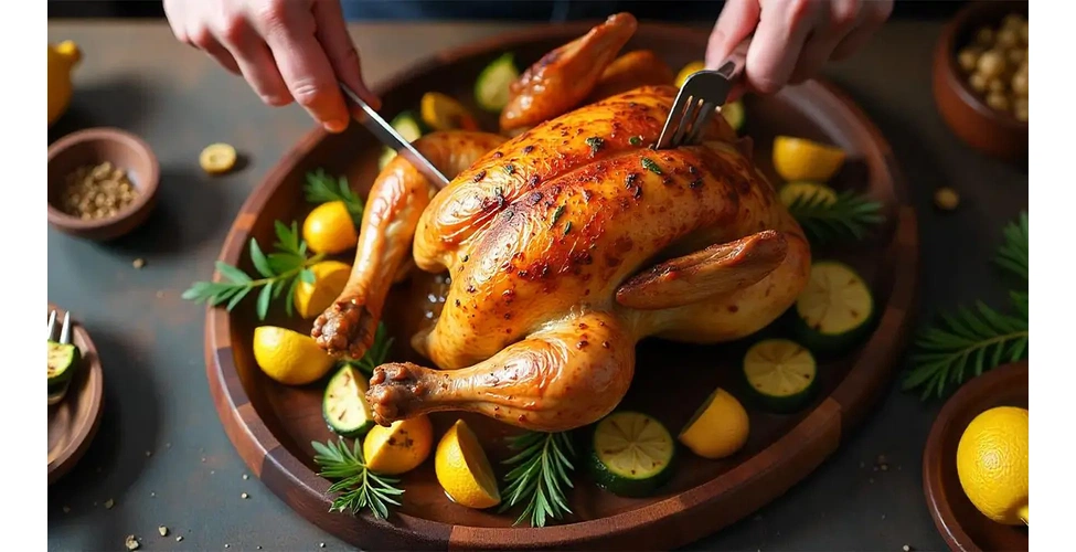 مرغ کامل بریان شده