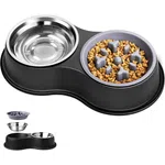ظرف غذای دوتایی حیوانات خانگی BCOCHAO مدل Double Bowl