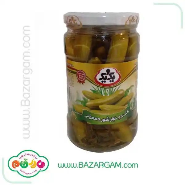 خیارشور معمولی شیشه یک و یک 660 گرمی